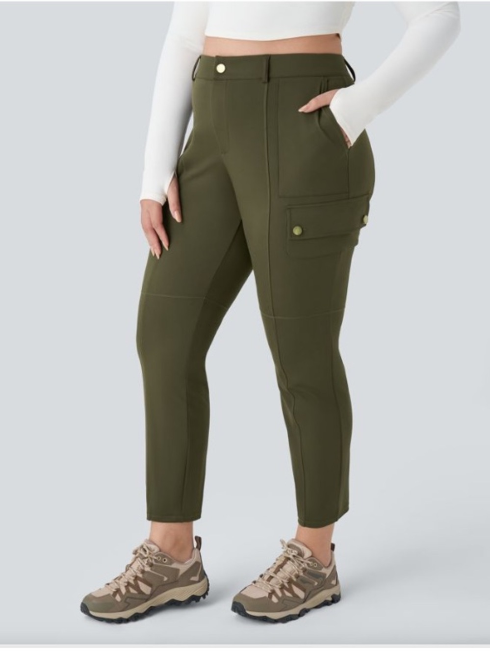 HALARA Daystretch Olive Green Cargo Ankle Pants